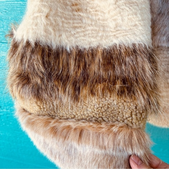 ANTHROPOLOGIE MIXED MEDIA FAUX FUR VEST PATCHWORK SIZE SMALL - Picture 7 of 11